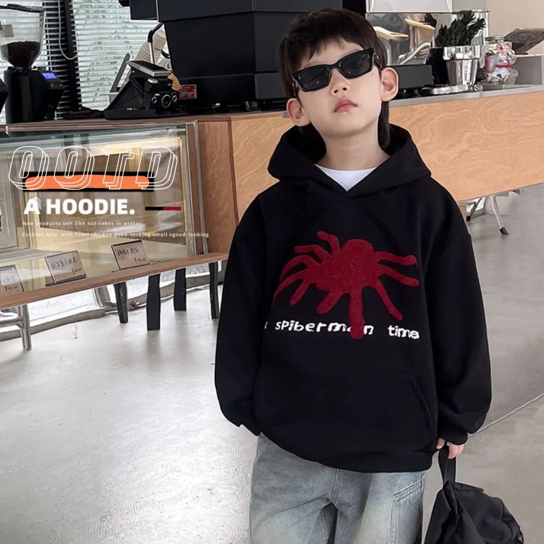 【110-160cm】合わせやすい アウターとの重ね着も楽しめるアイテム  プルパーカー オーバーサイズ 子供服