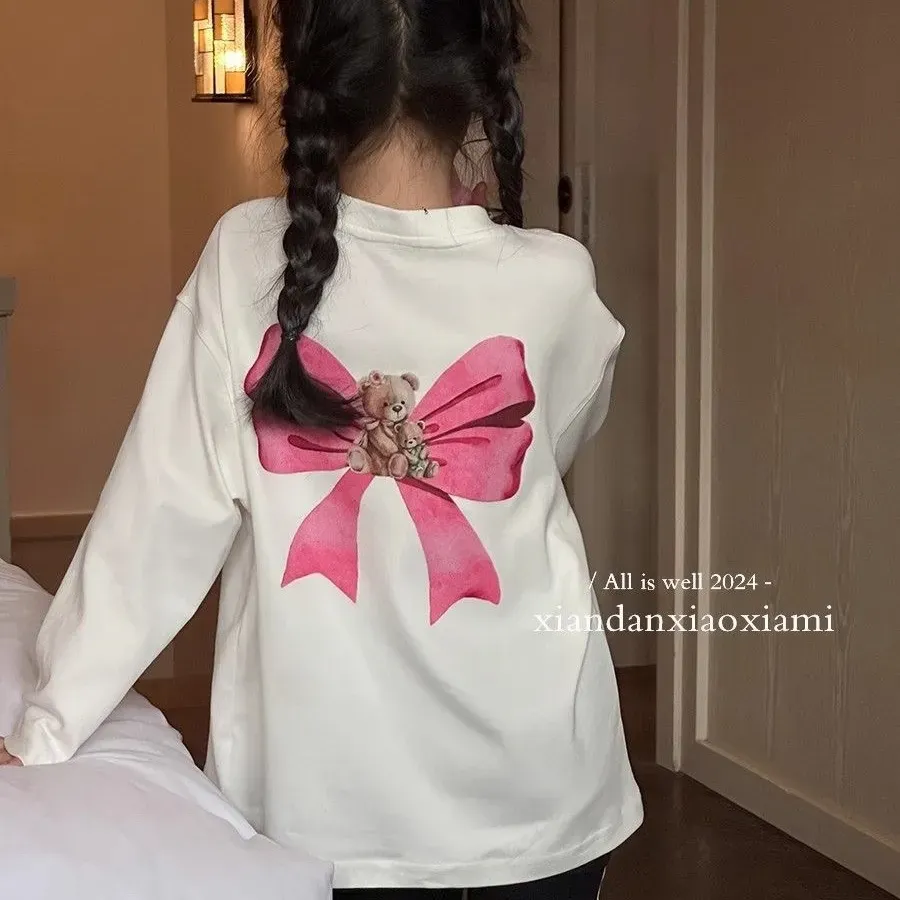 【100-160cm】特別なデザイン 存在感アップ カジュアル おしゃれ ファッション 女の子 長袖 Tシャツ