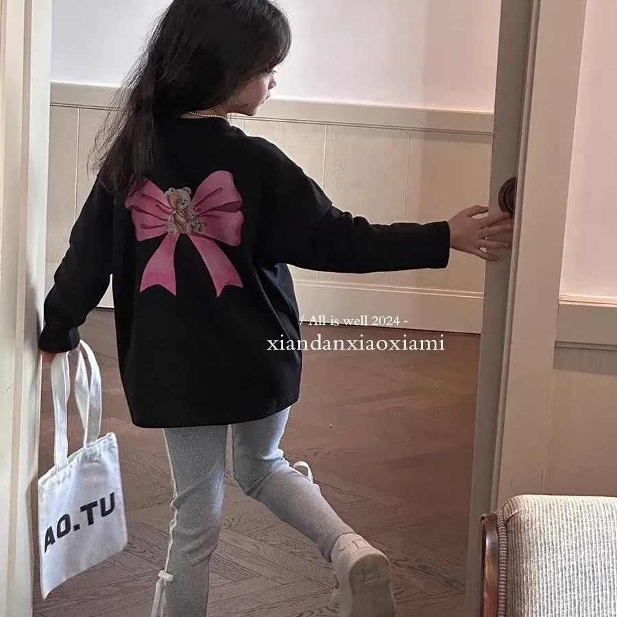 【100-160cm】特別なデザイン 存在感アップ カジュアル おしゃれ ファッション 女の子 長袖 Tシャツ