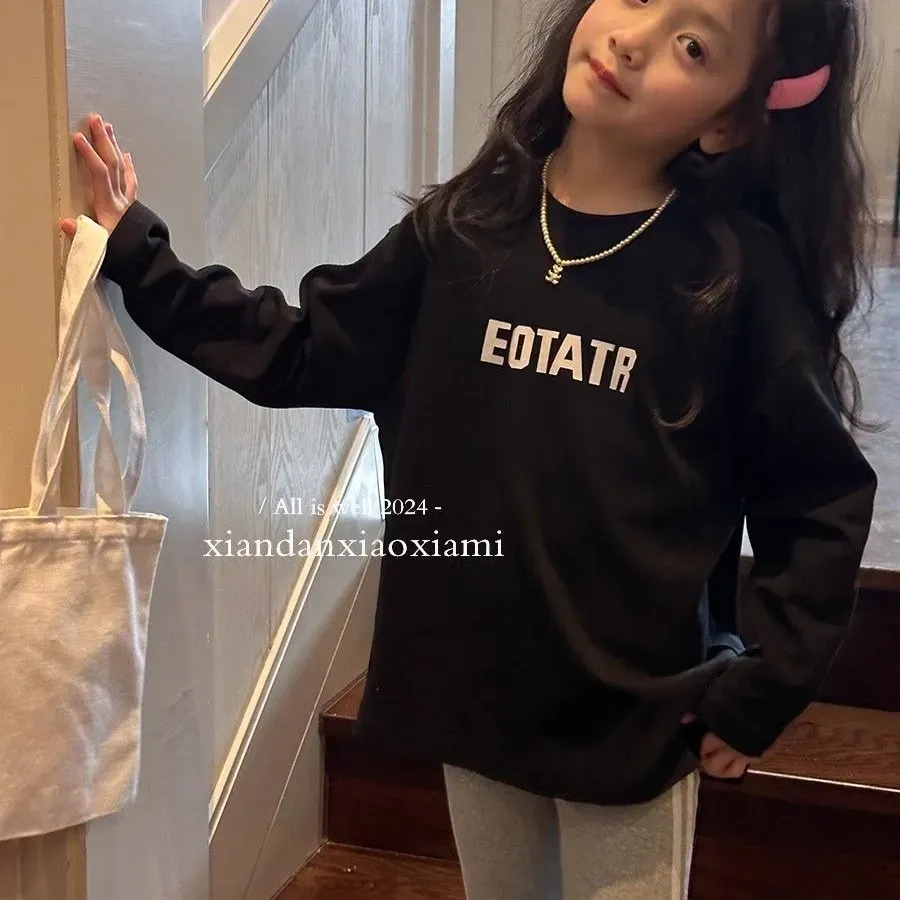 【100-160cm】特別なデザイン 存在感アップ カジュアル おしゃれ ファッション 女の子 長袖 Tシャツ