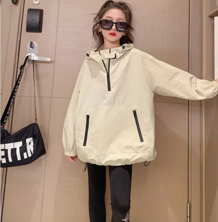 【120-170cm】おすすめ 存在感アップ  シンプル  クール  カジュアル  女の子  フード付き アウター