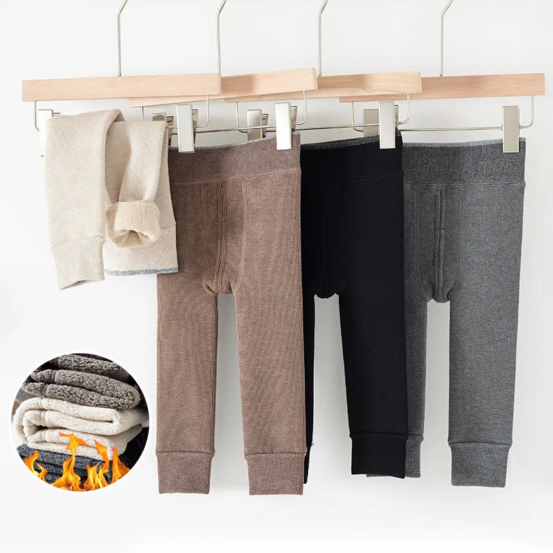 【70-155cm】5色展開 売れ筋 韓国系 合わせやすい 無地 コットン 裏起毛 女の子 レギンス ボトムス