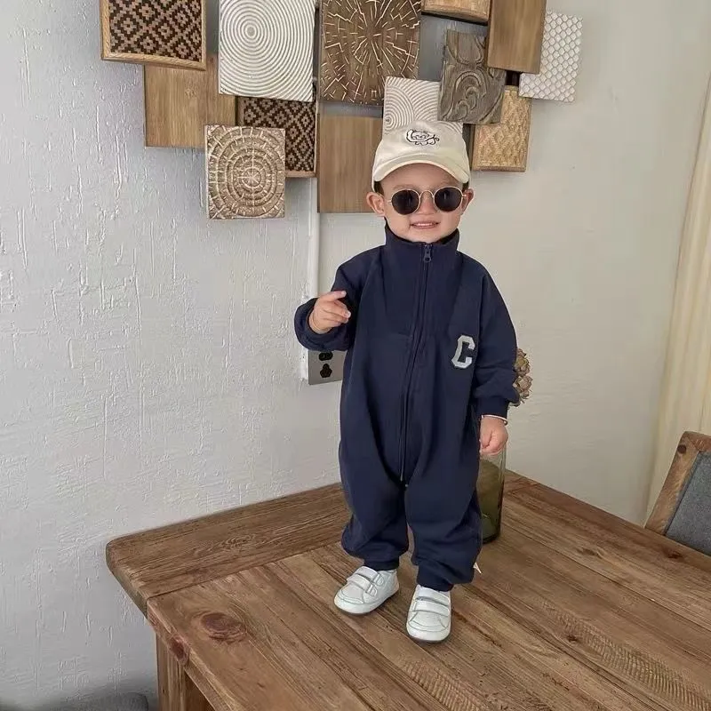 【66-100cm】二色選べ 韓国風ファッション カジュアル アルファベット 長袖 ベビー服 赤ちゃん ロンパース