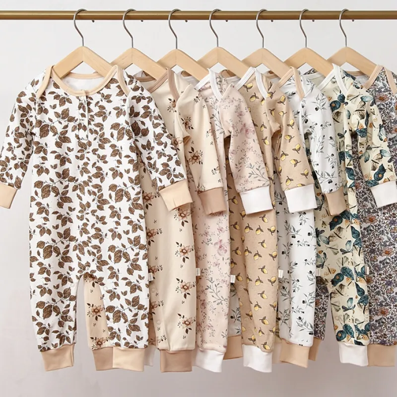【66-90cm】7色展開 激売れ中 上品なシルエット 肌触りいい 小柄 長袖 コットン ベビー服 赤ちゃん 新生児 ロンパース