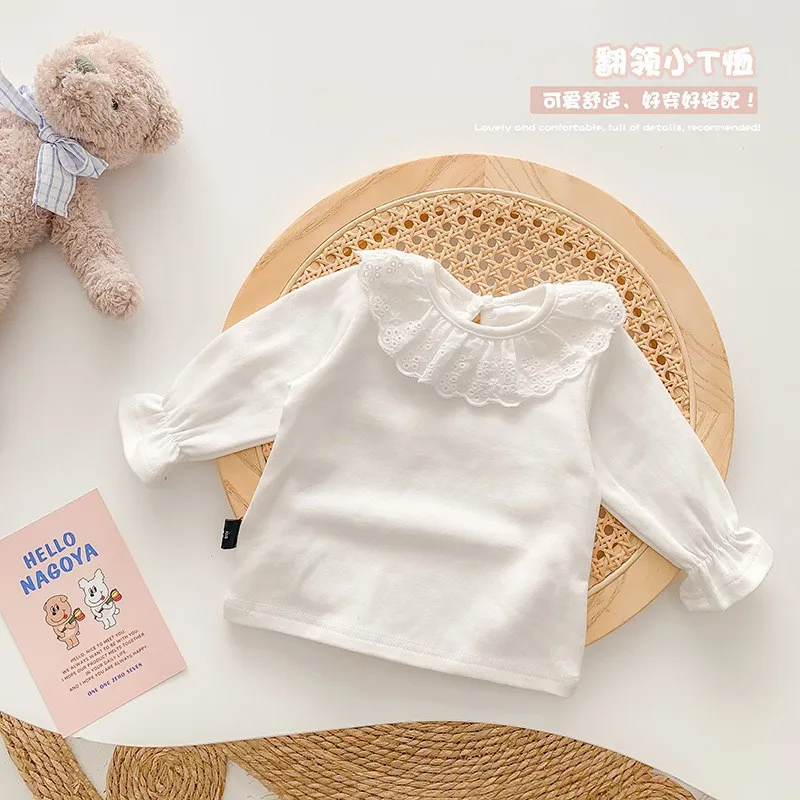 【単品注文】【66-100cm】上品な可愛さ 女の子 シンプル 長袖 ニット レース ベビー服 セットアップ