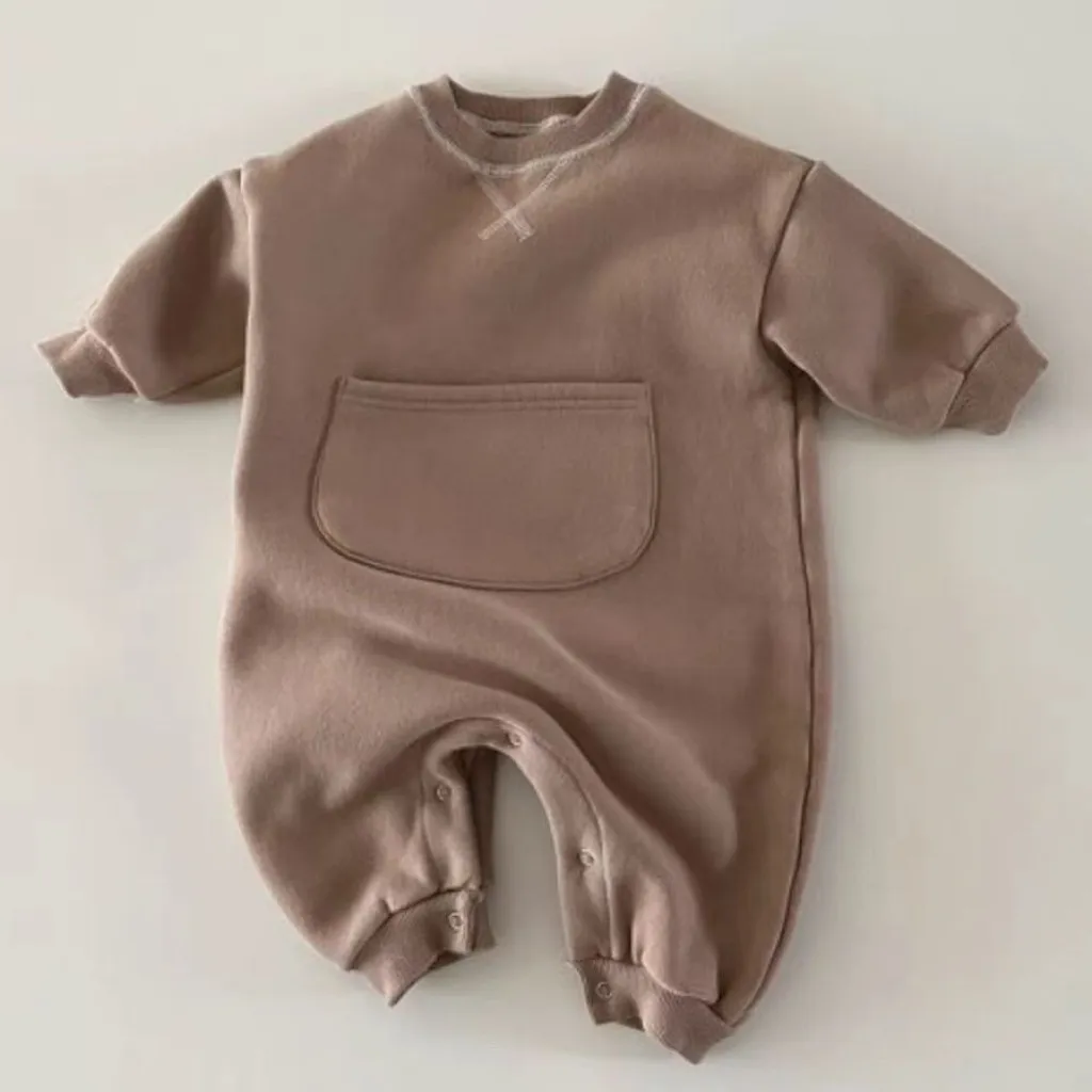 【66-90cm】二色選べ 新登場 韓国風ファッション 肌触りよく 無地 長袖 ベビー服 赤ちゃん ロンパース