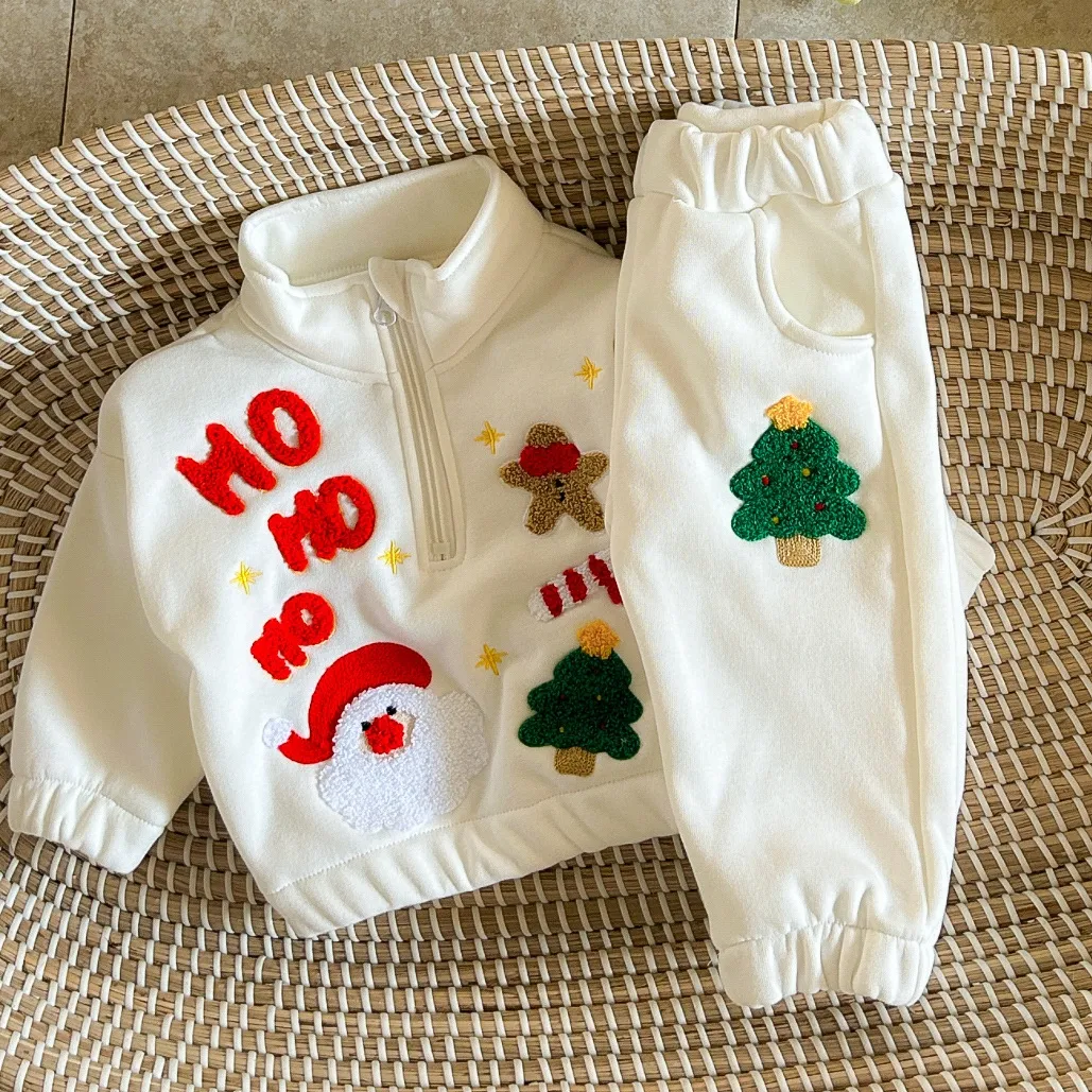 【73-120cm】超かわいい シンプル カジュアル カートゥーン トップス+パンツ ベビー 赤ちゃん クリスマス雰囲気 セット