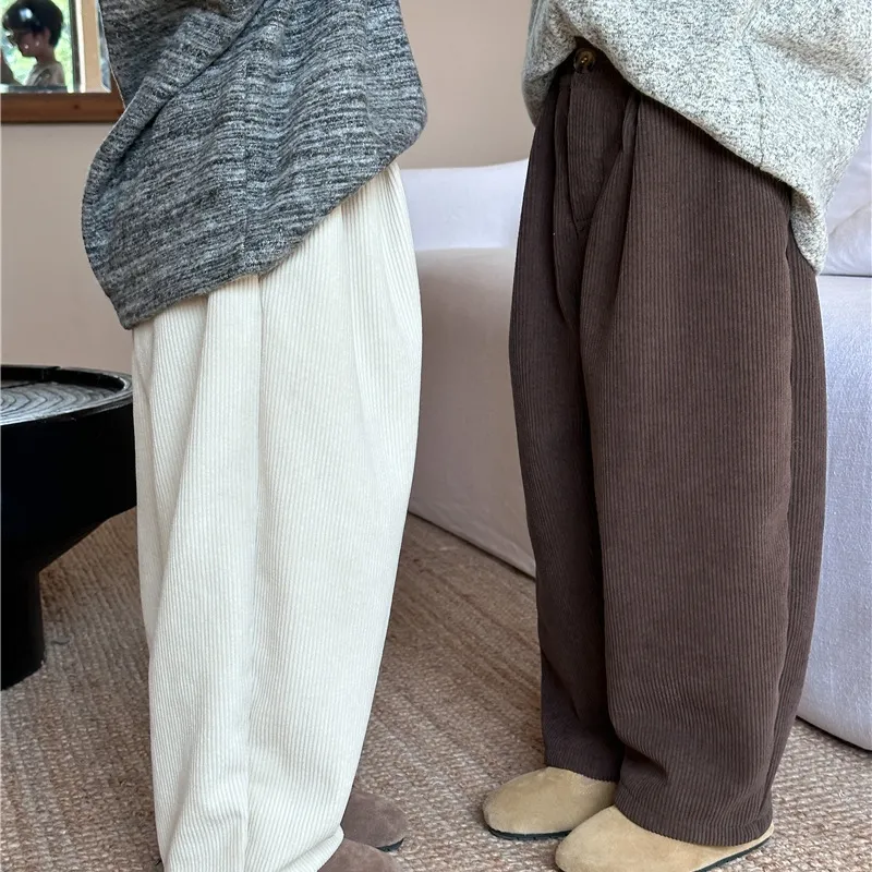 【90-140cm】二色選べ ゆったり 着回し力抜群 シンプル  コーデュロイ生地 厚手 女の子 男の子 ボトムス