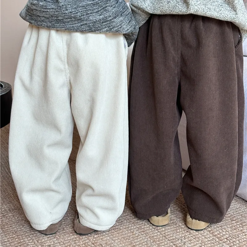 【90-140cm】二色選べ ゆったり 着回し力抜群 シンプル  コーデュロイ生地 厚手 女の子 男の子 ボトムス