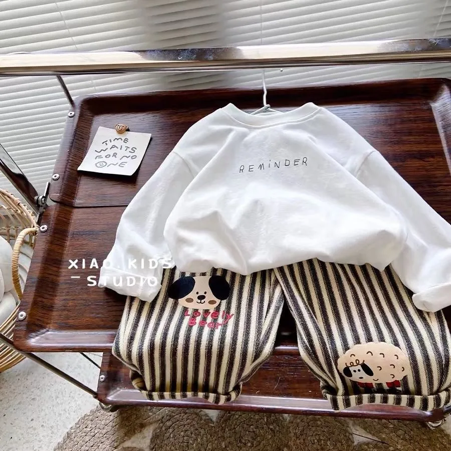 【80-130cm】品質のいい新品 心地よい 韓国系 アルファベット カートゥーン プリント 長袖 コットン 男の子 女の子 Tシャツ トップス