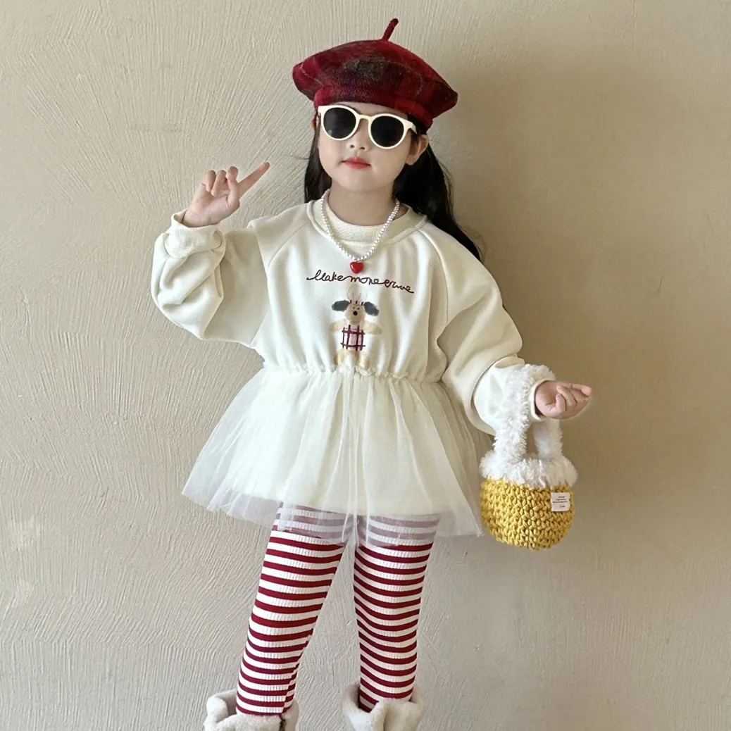 【単品注文】【90-140cm】絶対欲しい キュート カジュアル ボーダー 切り替え 女の子 セットアップ