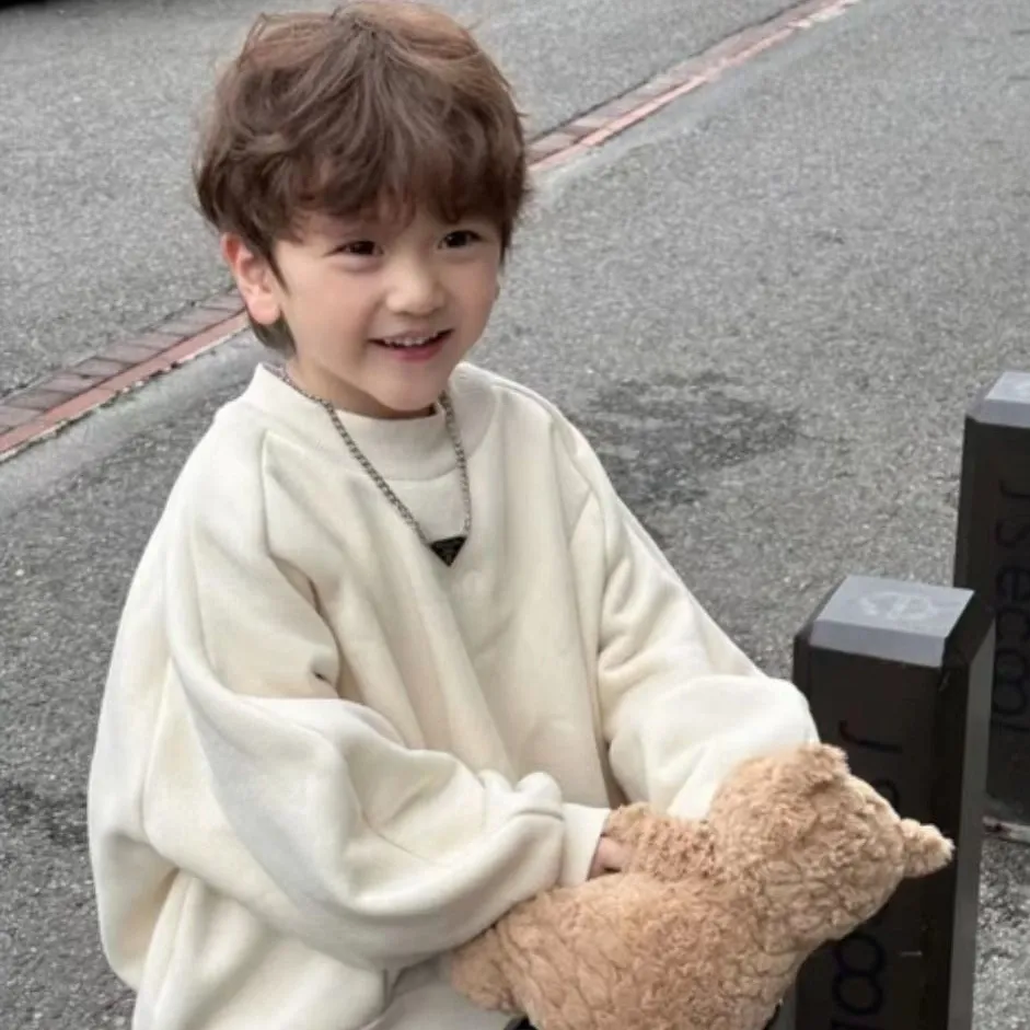 単品注文【90-140cm】2色選べる INS風 子供 男の子 秋冬 ハンサム スウェット シャツ スポーツ セットアップ