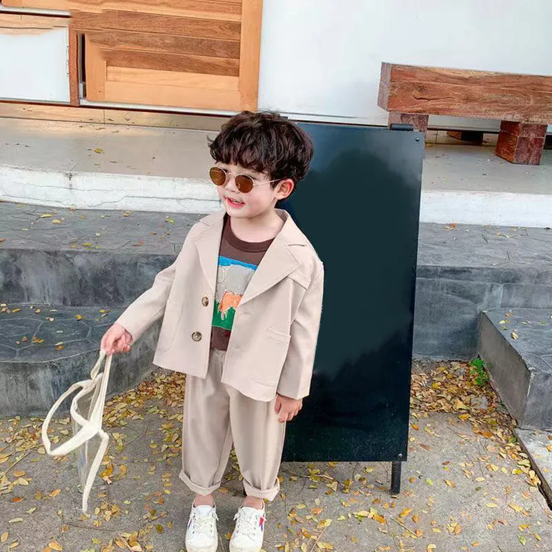 【90-140cm】3色選べる おしゃれ度アップ 男の子 子供スーツ フォーマル セットアップ
