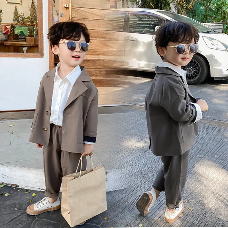 【90-140cm】3色選べる おしゃれ度アップ 男の子 子供スーツ フォーマル セットアップ
