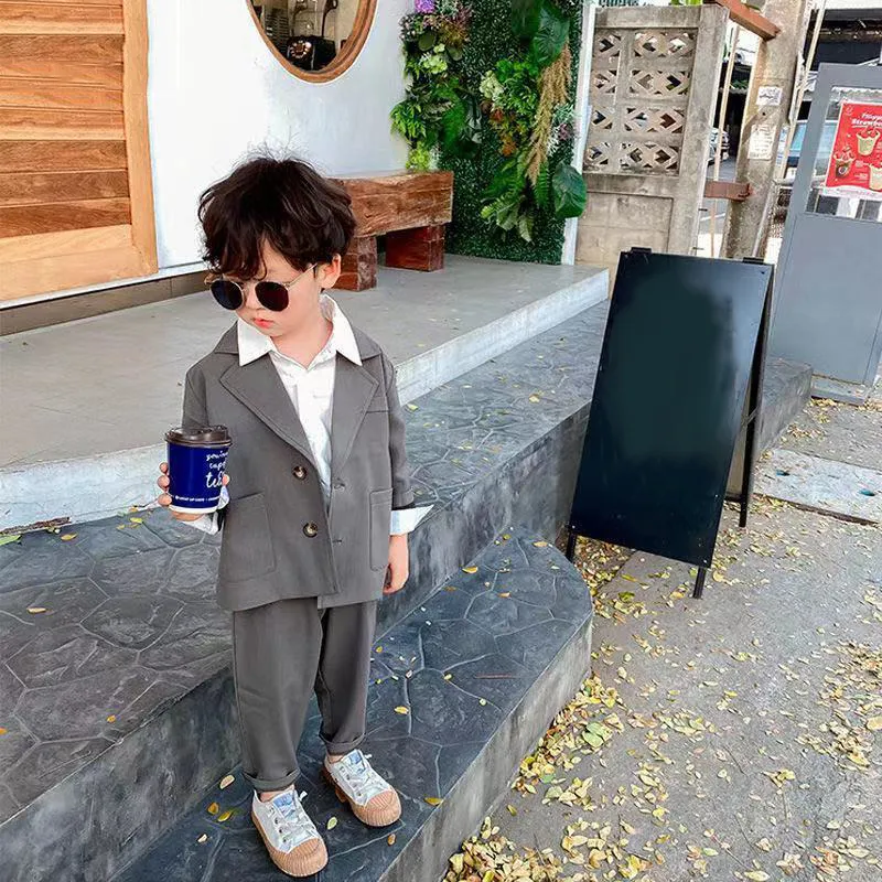 【90-140cm】3色選べる おしゃれ度アップ 男の子 子供スーツ フォーマル セットアップ