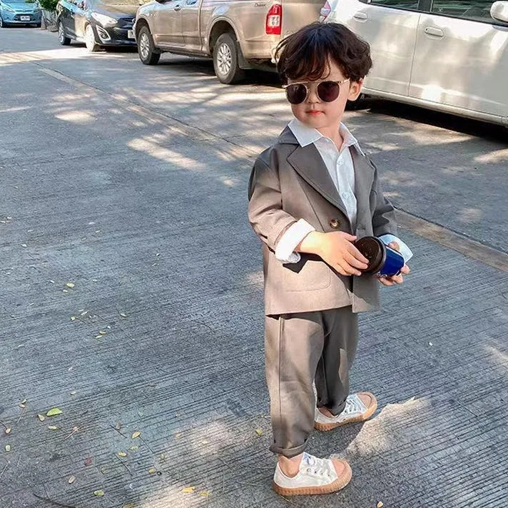 【90-140cm】3色選べる おしゃれ度アップ 男の子 子供スーツ フォーマル セットアップ