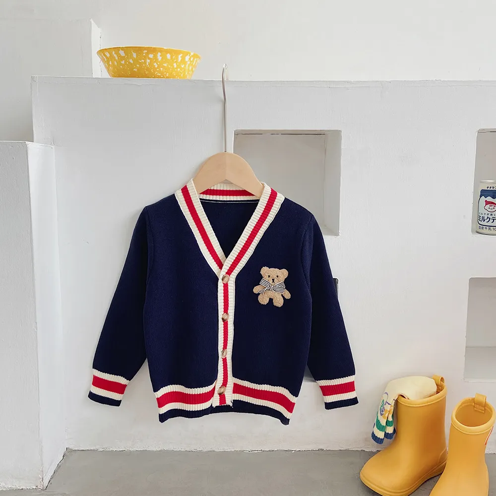 【110-150cm】3色選べる 気質アップ 女の子 男の子 カジュアル カートゥーン キュート ニットカーディガン アウター