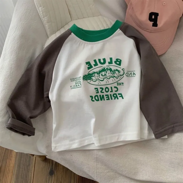 【80-130cm】着回し力抜群 シンプル 清新 かわいい カートゥーン 子供服 男の子 Tシャッツ トップス