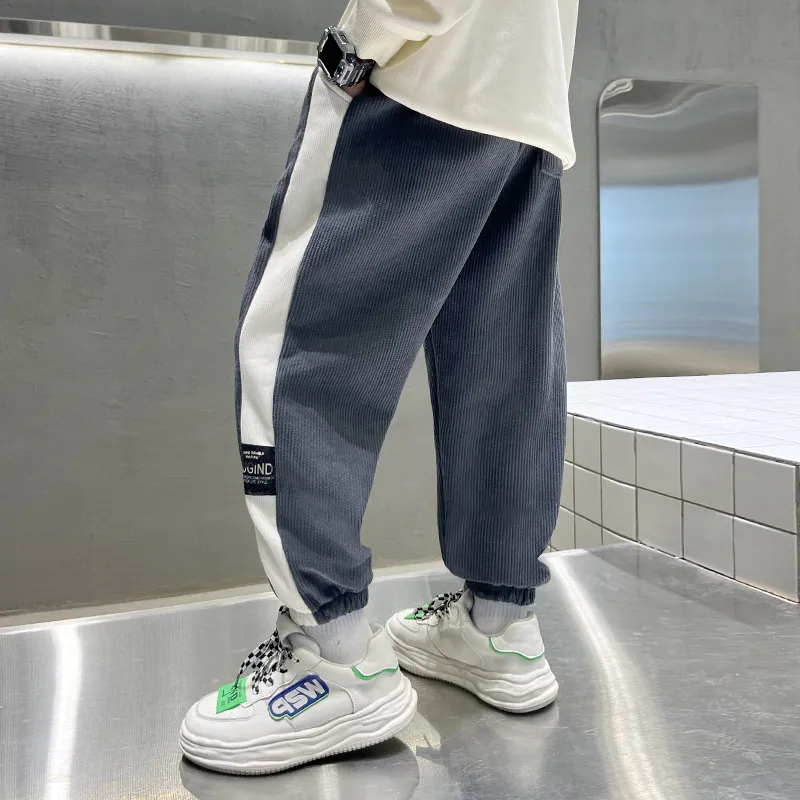 【120-170cm】3色選べる 絶対欲しい アルファベット 配色 シンプル カジュアル 男の子 ボトムス