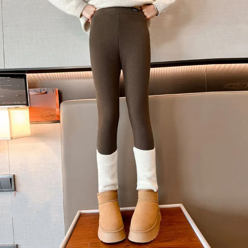 120-170 あったか お洒落 裏起毛 秋冬 子供服 キッズ ジュニア 女の子 無地 重ね着 ボトムス レギンス