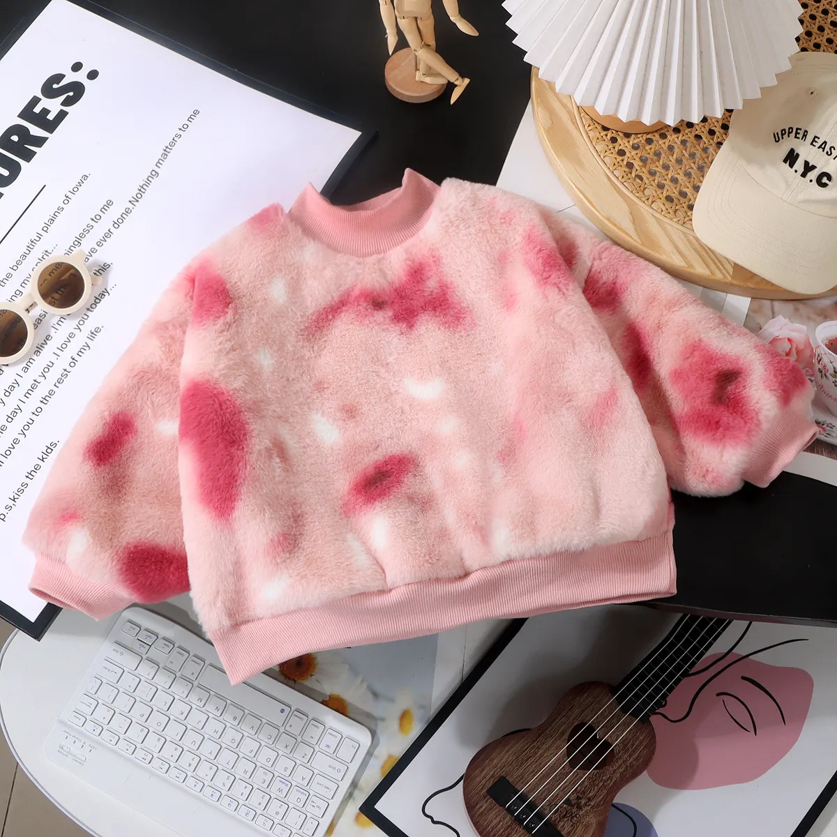 100-160 あったか オシャレ ふわふわ 裏起毛 秋 冬 子供服 キッズ ジュニア 女の子 市松模様 ドット柄 タイダイ トップス トレーナー スウェット