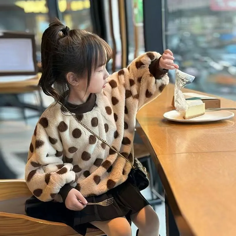 100-160 あったか オシャレ ふわふわ 裏起毛 秋 冬 子供服 キッズ ジュニア 女の子 市松模様 ドット柄 タイダイ トップス トレーナー スウェット
