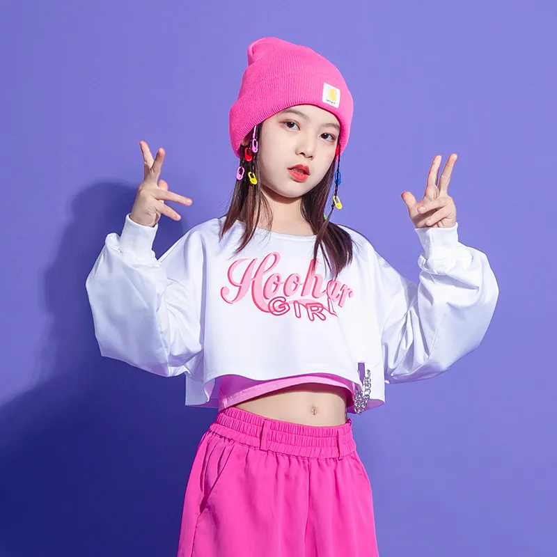 【110-180】ヒップホップ ダンス アルファベット トレーナー✛タンクトップ✛カーゴパンツ 春秋 子供服 キッズ ジュニア 女の子 3点 セットアップ