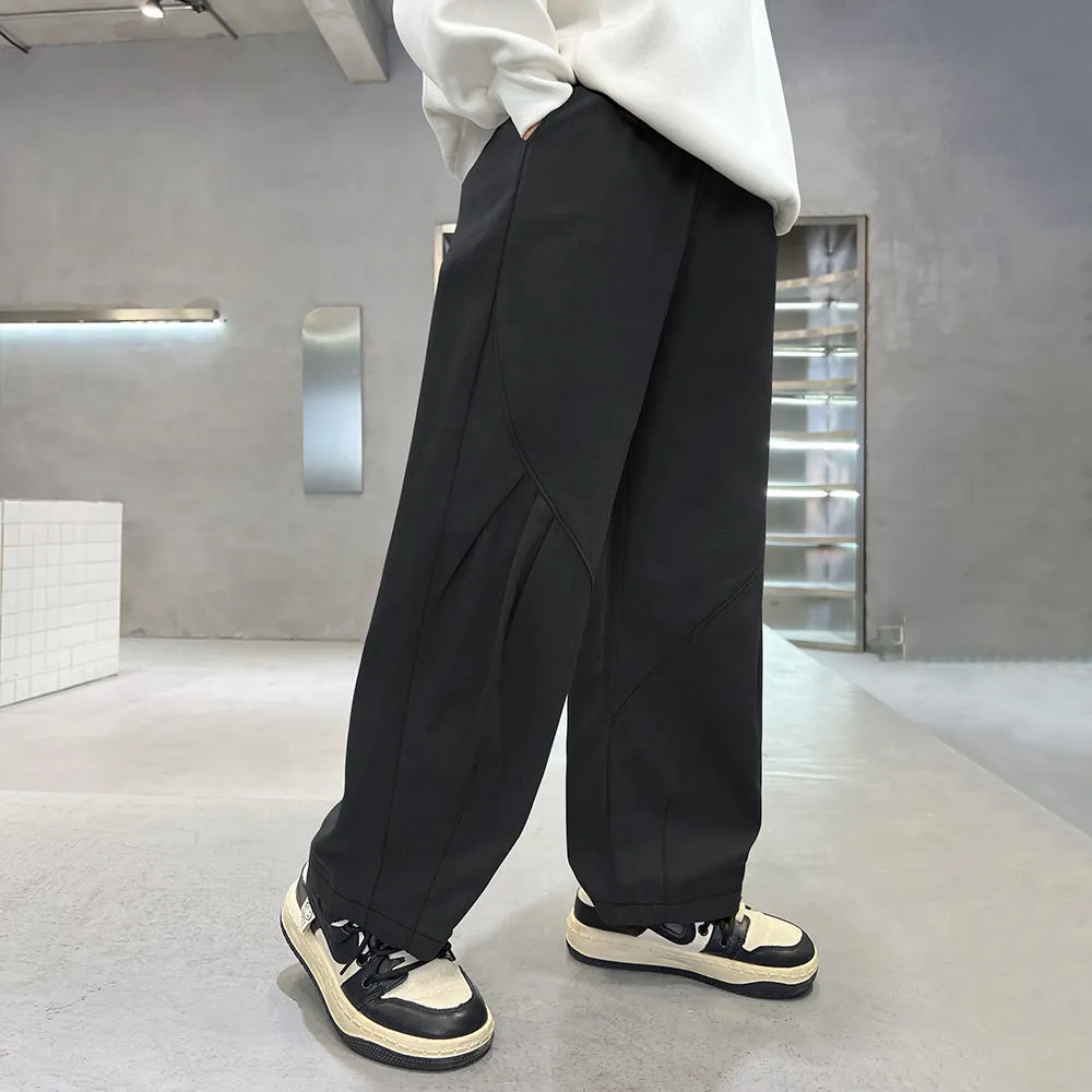 120-170 着回し力抜群 春秋 男の子 子供服 キッズ ジュニア 無地 ポケット付き カジュアル ボトムス ロング丈 パンツ