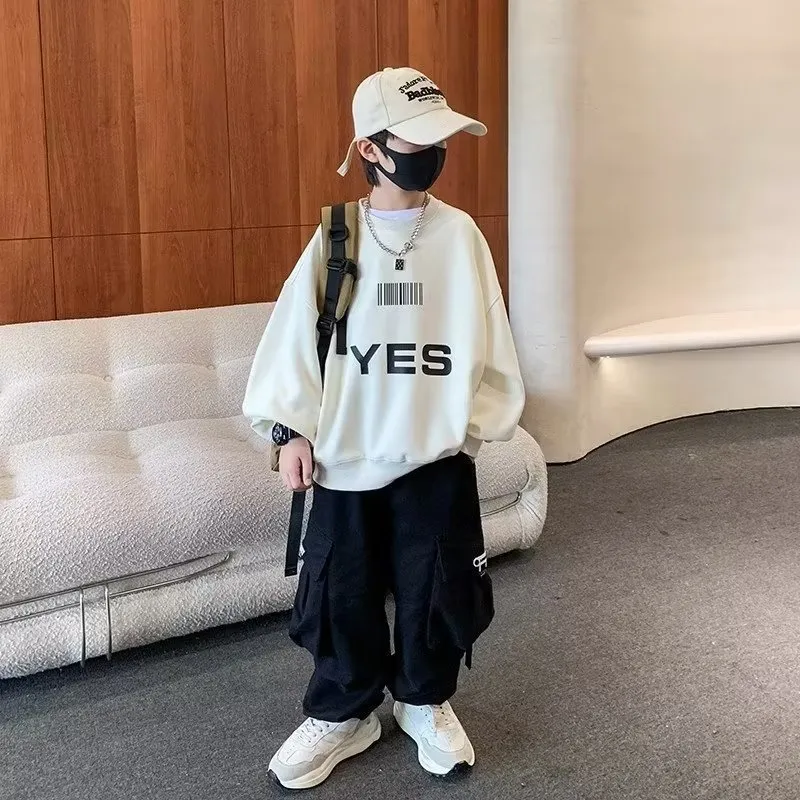 100-170 定番シンプル 秋冬 男の子 子供服 キッズ ジュニア 裏起毛 厚手 プリント カジュアル トップス トレーナー スウェット