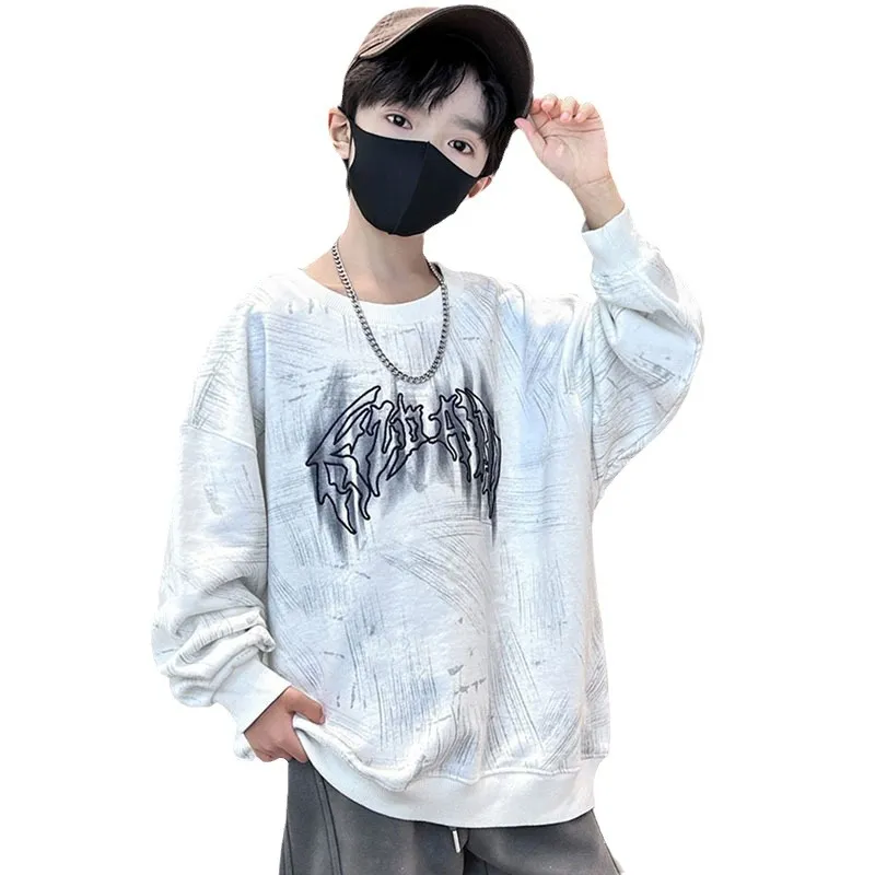 120-170 個性的なデザイン 春秋冬 男の子 子供服 キッズ ジュニア かっこいい 裏起毛 厚手 プリント トップス トレーナー スウェット