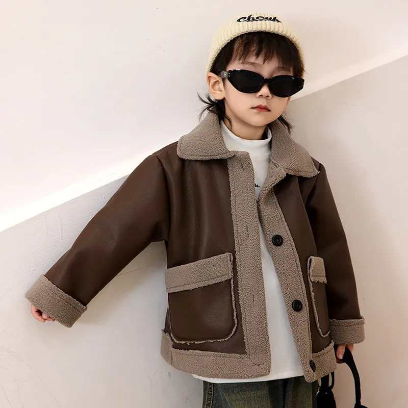 防風 防寒 110-170 ファッション 裏起毛 秋 冬 子供服 キッズ ジュニア 男女兼用 男の子 女の子 折り襟 切り替え シングルブレスト アウター