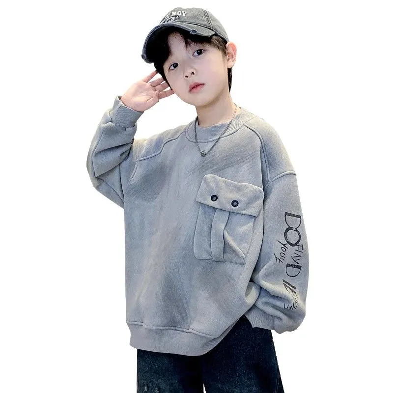 110-170 おしゃれ度高め 秋冬 男の子 子供服 キッズ ジュニア 長袖 裏起毛 アルファベット カジュアル トップス トレーナー スウェット