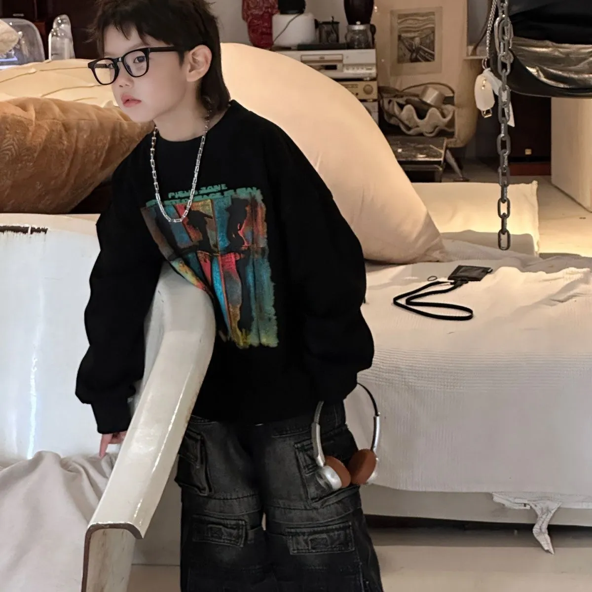 120-170 人気上昇中 春秋 男の子 子供服 キッズ ジュニア かっこいい 長袖 プリント カジュアル トップス トレーナー スウェット