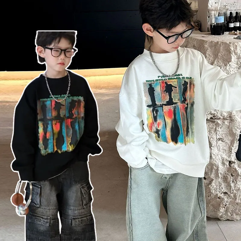 120-170 人気上昇中 春秋 男の子 子供服 キッズ ジュニア かっこいい 長袖 プリント カジュアル トップス トレーナー スウェット
