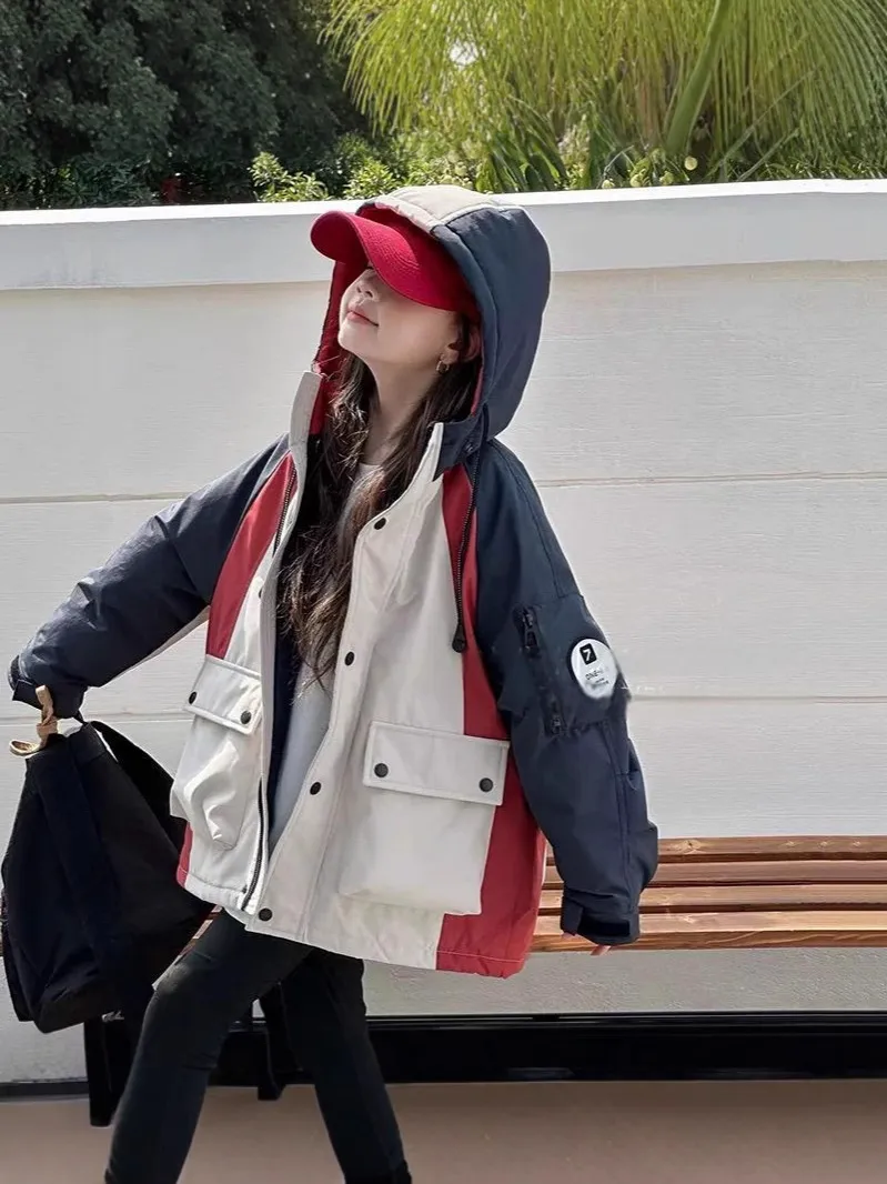 【120-170cm】アウター カジュアル シンプル 定番 女の子 フード付き 着心地良い 合わせやすい コート