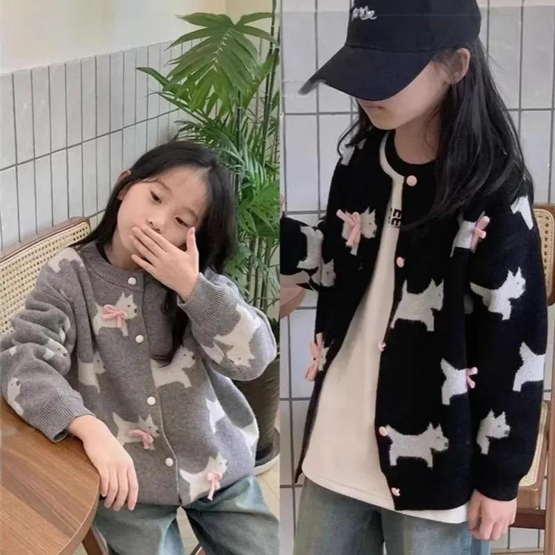 【150-170cm】カーディガン 女の子 ルーズ おしゃれ 定番 シンプル ニット アウター