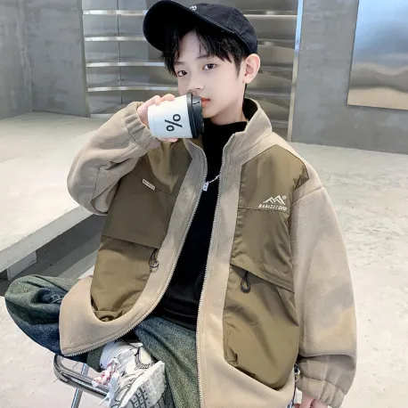 【120-170cm】存在感抜群 大好評 切り替え カジュアル 配色 カッコイイ 男の子 アウター