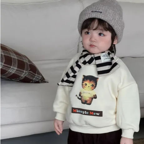【73-110cm】元気いっぱい カートゥーン 可愛い 合わせやすい カジュアル ベビー 裏起毛 トレーナー