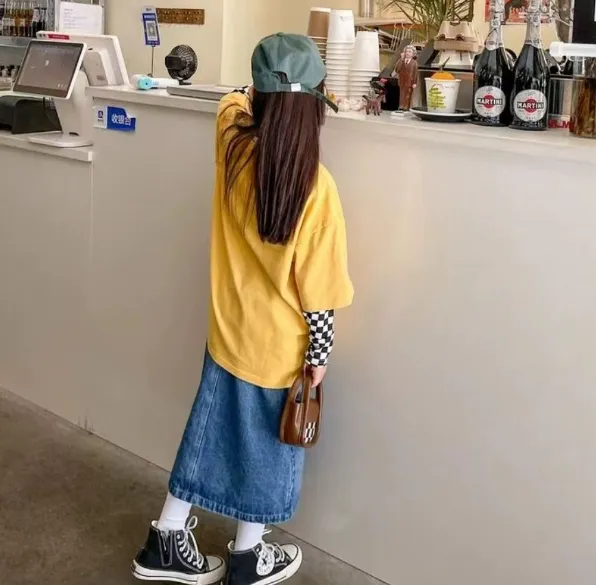 【100-150cm】絶対欲しい 大活躍 定番 合わせやすい 履きやすい 女の子 デニム スカート