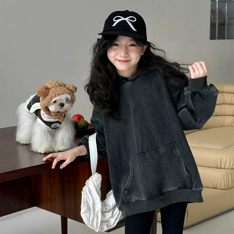 【100-160cm】絶対欲しい!楽チン 女の子 着心地良い 定番 ルーズ 合わせやすい フード付き パーカー
