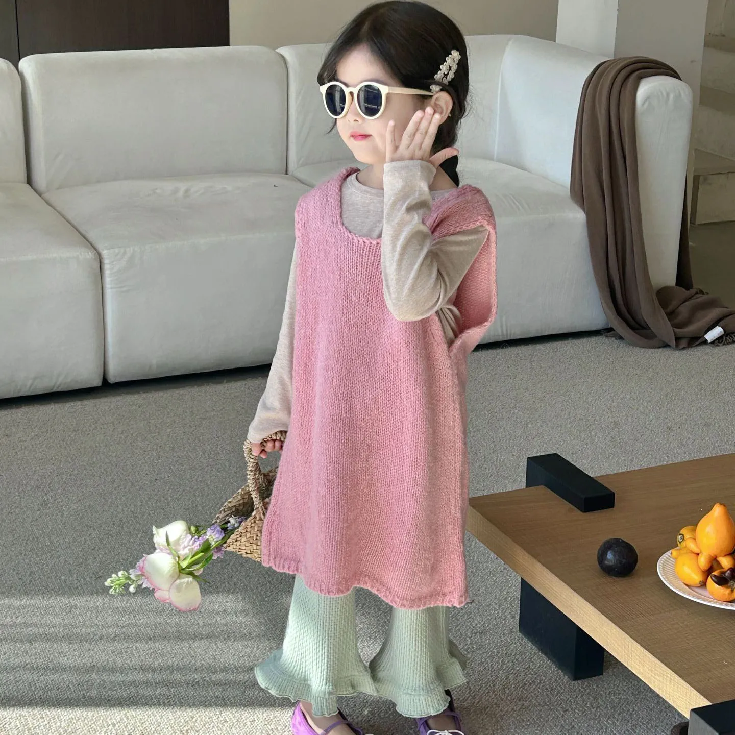 【90-140cm】おしゃれ  毎日着たくなる  フェミニン  ガーリッシュ  女の子 タンクトップ/Ｔシャツ/ボトムス