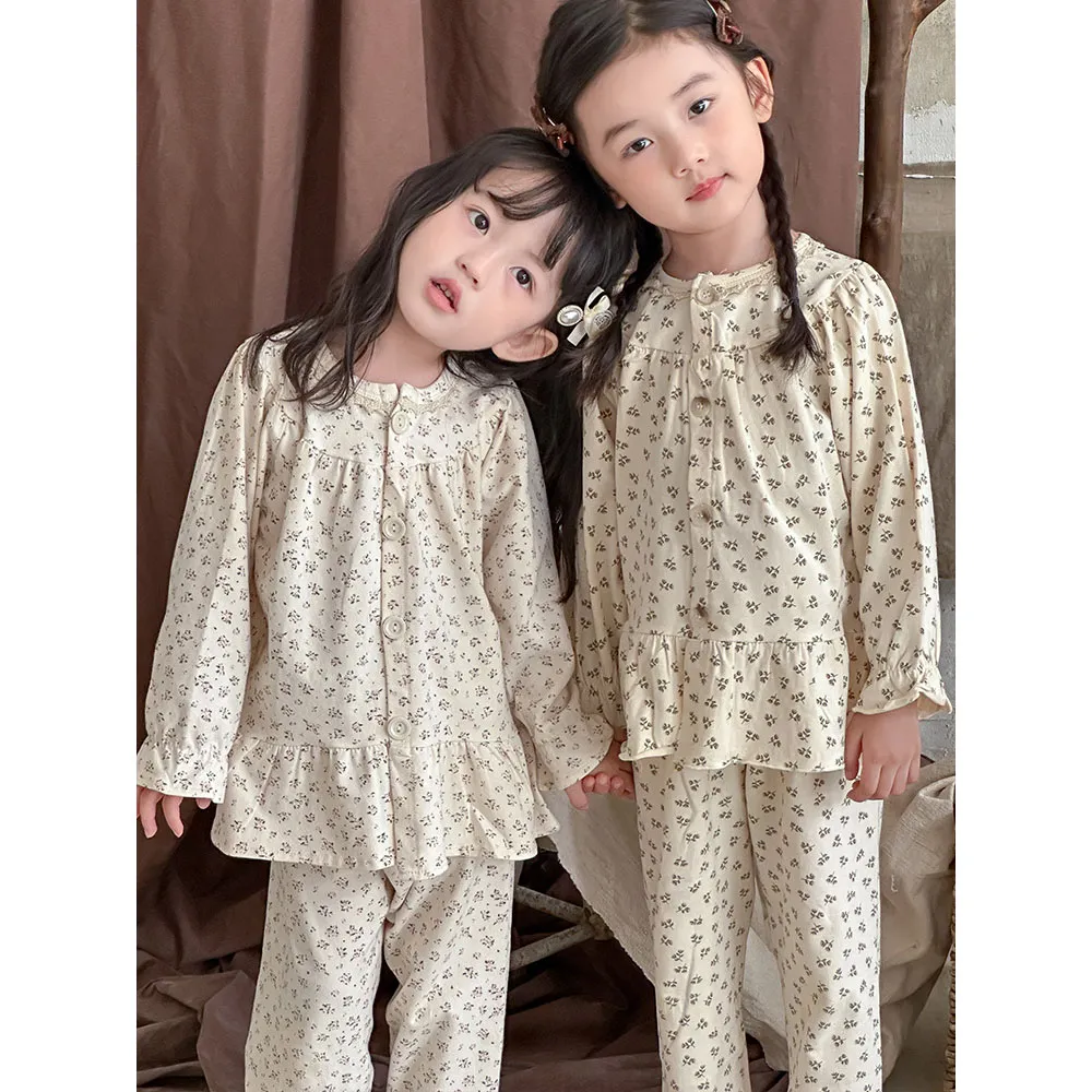 【110-170cm】人気上昇中 シンプル 着心地良い 花柄 女の子 ルームウェア