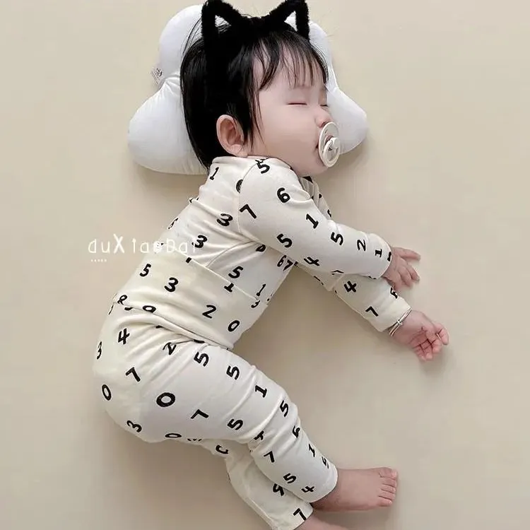 【73-110cm】よく売れる 通気性良い 肌触り良い ベビー服 ハイウエスト ルームウェア 二点セット