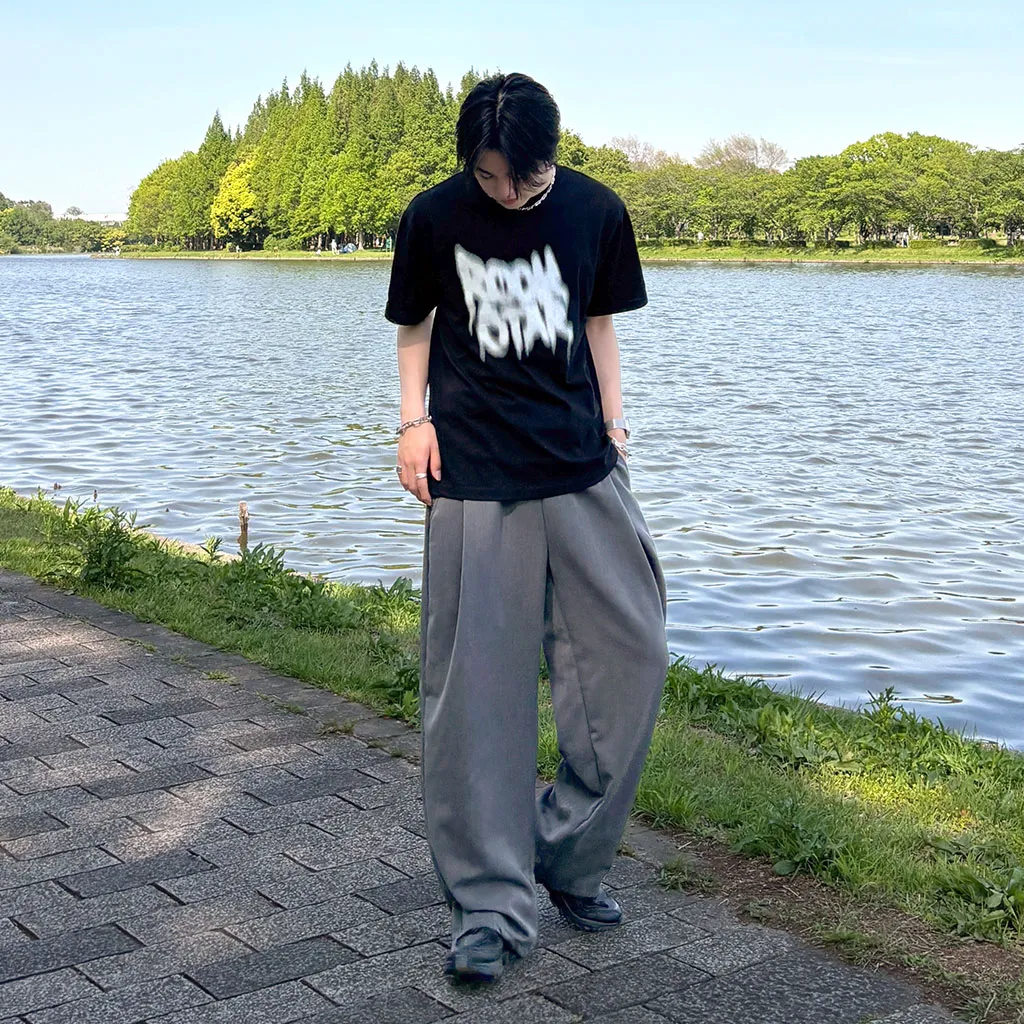 (ユニセックス)ロックプリントTシャツ