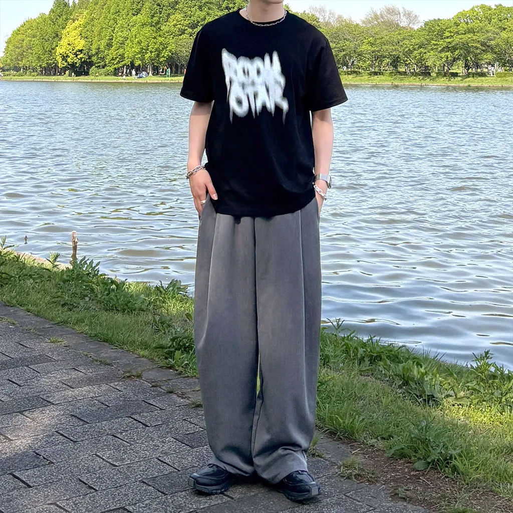 (ユニセックス)ロックプリントTシャツ