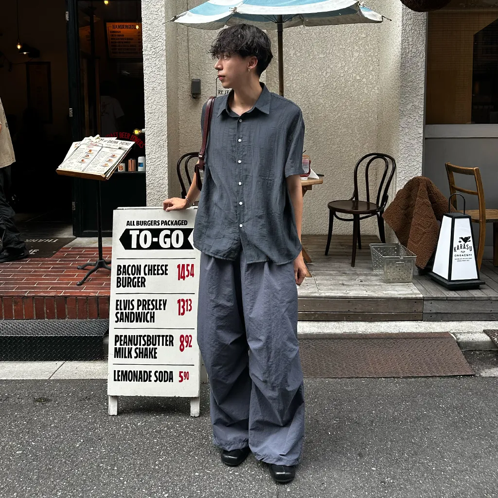 リネンライクシャーリング半袖シャツ