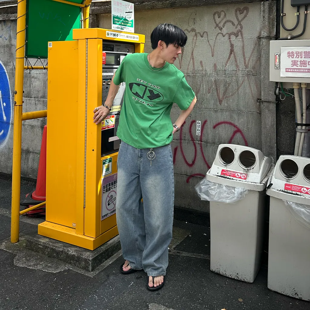 (ユニセックス) ウォッシュライトデニムパンツ