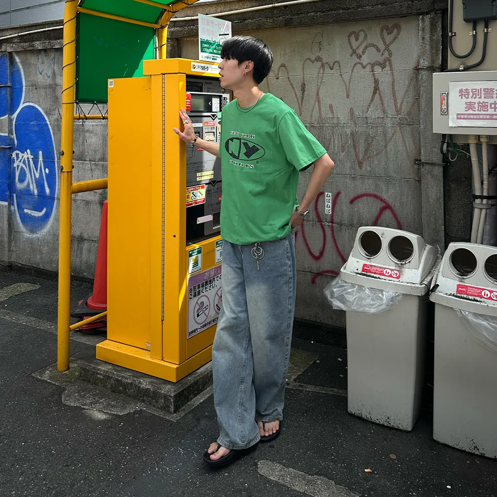 (ユニセックス) ウォッシュライトデニムパンツ