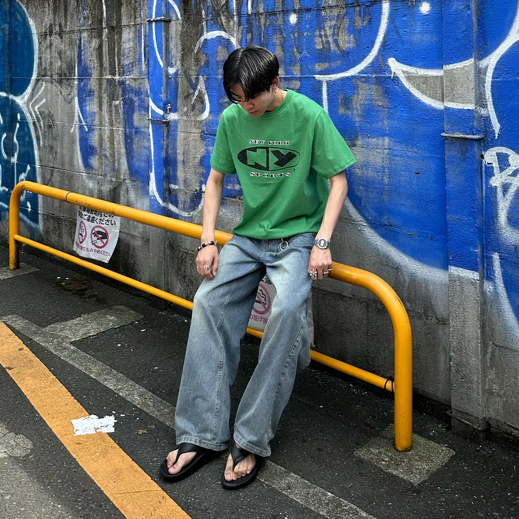 (ユニセックス) ウォッシュライトデニムパンツ