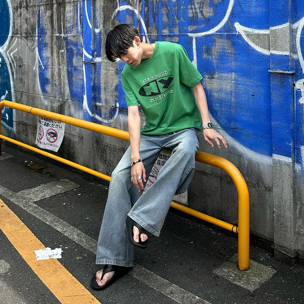 (ユニセックス) ウォッシュライトデニムパンツ